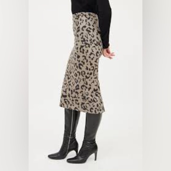 MaxMara Animal Print Midi Skirt - Gray and Charcoal (L) - Picture 3 of 7